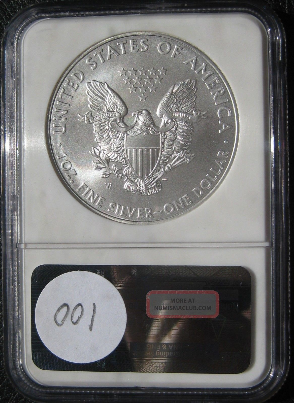 2008 W Silver Eagle Graded Ngc Ms70 031