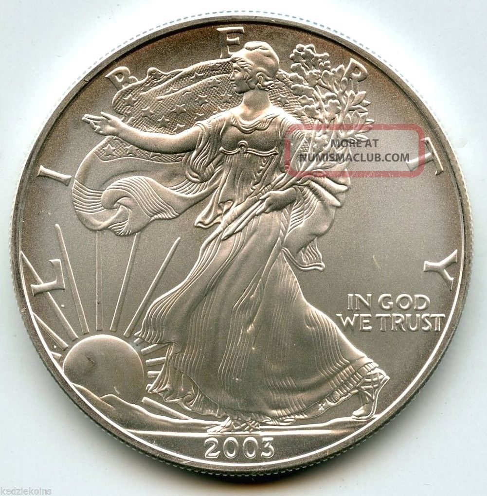 2003 American Eagle Fine Silver Dollar Uncirculated Coin 1 Oz Troy 2003-american-eagle-fine-silver-dollar-uncirculated-coin-1-oz-troy