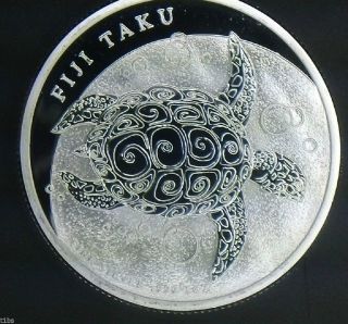 2011 $2 Fiji Silver Taku 1 Oz.  999 Silver Coin photo
