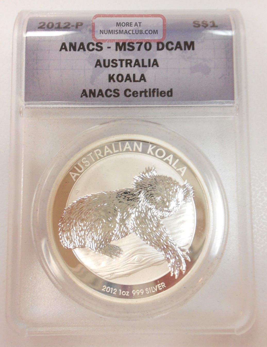 2012 - P Australia Koala $1 Coin Anacs Ms70 Dcam