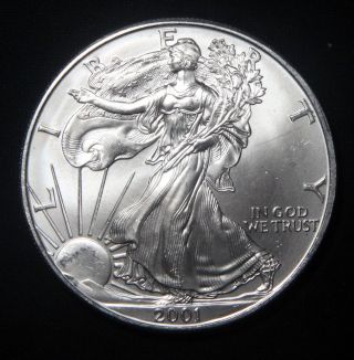 2001 Silver American Eagle 1 Oz Bullion Coin Lot101035 photo