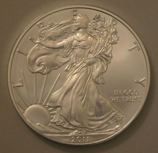 2011 Silver American Eagle 1 Oz.  Silver Coin.  999 Fine - Uncirculated High Ms photo