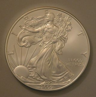 2009 Silver American Eagle 1 Oz.  Silver Coin.  999 Fine - Uncirculated High Ms photo