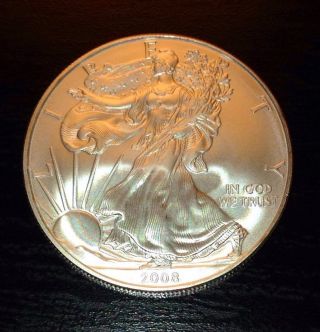 2008 1 Oz Silver American Eagle (brilliant Uncirculated) photo