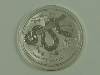 2013 1 Oz.  999 Fine Silver Australian Perth Year Of Snake Series Ii photo
