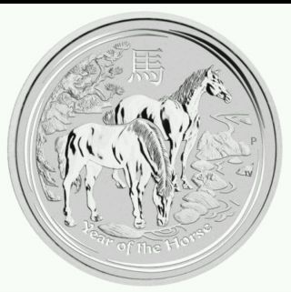 2014 2 Oz Silver Australian Perth Lunar Year Of The Horse Coin photo
