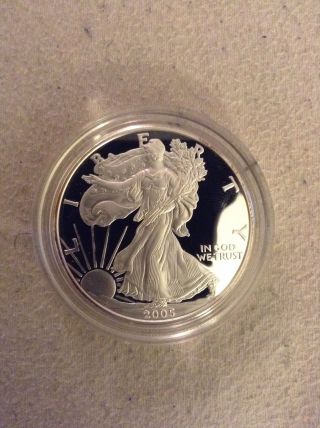 2005 1 Oz Silver American Eagle Coin - Brilliant Uncirculated (w/ Box) photo