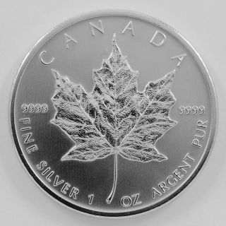 1 Oz Silver Bullion,  2012 Canadian Coin (maple Leaf 1 Ounce 9999 Fine Silver) 803 photo