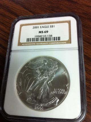 2001 Silver Eagle Graded Ms69 By Ngc photo