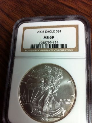 2002 Silver Eagle Graded Ms69 By Ngc photo