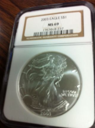 2003 Silver Eagle Graded Ms69 By Ngc photo