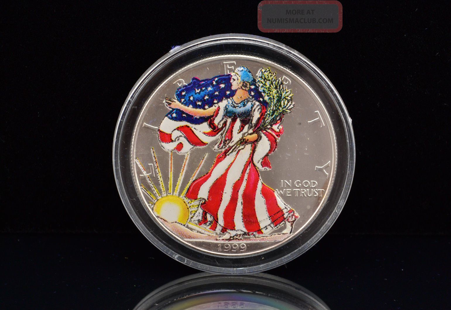 1999 Colorized American Eagle Silver Dollar W 1999-colorized-american-eagle-silver-dollar-w