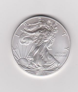 2013 American Silver Eagle Dollar Usa Coin 1 Troy Ounce.  999 Fine Silver Gem Bu photo