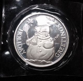 1 Oz Silver Round Holiday Greetings 1994.  999 Fine Still In Packaging (bm68) photo