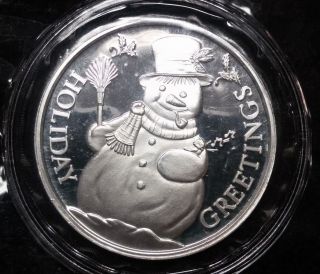 1 Oz Silver Round Holiday Greetings 1994.  999 Fine Still In Packaging (bm77) photo