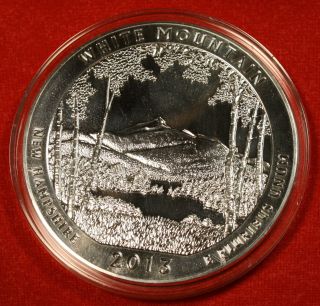 Atb White Mountain Design.  999% 5 Oz Silver Round Bullion Collector Coin photo