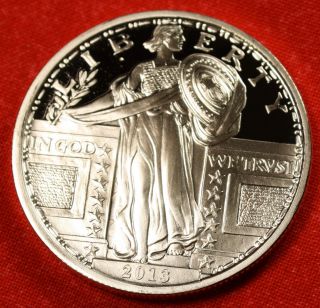 2013 Standing Liberty Design 1 Oz.  999% Silver Round Bullion Collector Coin photo