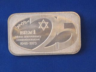 Ussc 1973 Israel 25th Anniversary Silver Art Bar B2758 photo