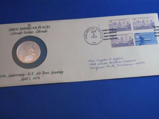 1974 Us Air Force Academy 20th Anniversary Silver Fdc B4667 photo