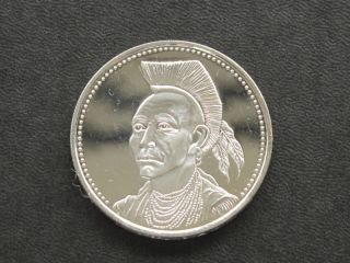Gall Sioux Indian 1840 - 1894 Silver Art Round A7638 photo