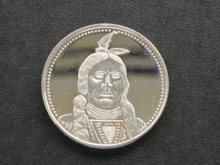 American Horse Oglala Sioux Indian Silver Art Round A7646 photo