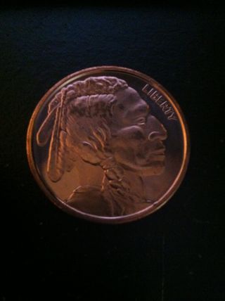 1oz Buffalo Nickel (style) Copper Bullion Coin photo