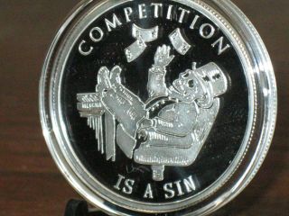 2014 Competition Is A Sin 1 Oz Silver Proof Medallion photo