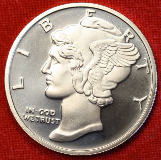 Mercury Dime Design 1 Oz.  999% Silver Round Bullion Collector Coin Gift photo