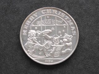 Merry Christmas Toy Store Silver Art Round D0713 photo