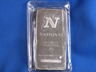 National Refiners.  999 Silver 10 Oz Ingot Struck B3243 photo