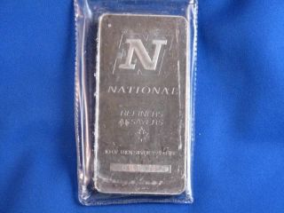 National Refiners.  999 Silver 10 Oz Ingot Struck B3244 photo