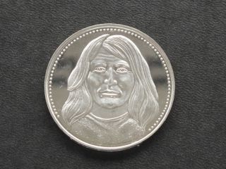 Victorio Apache Indian 1809 - 1880 Silver Art Round A7652 photo