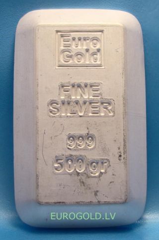 Eurogold 500 Gram Fine Silver Bullion Bar - 1039 photo