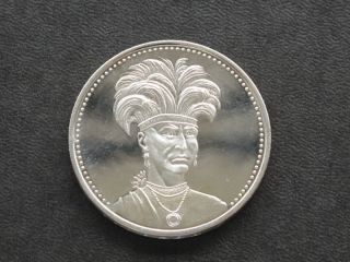 Keokuk Sauk Indian 1770 - 1848 Silver Art Round A7645 photo