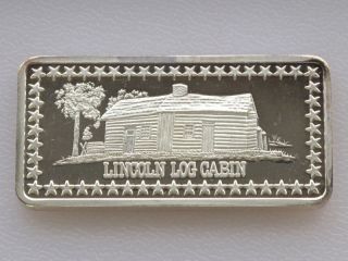 Lincoln Log Cabin Silver Art Bar Hamilton A6147 photo