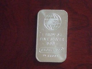 Englehard.  999 Pure 1 Troy Oz Silver Bar Low Serial Number photo