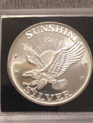 1985 Sunshine Eagle 1oz.  999 Fine Silver Round photo