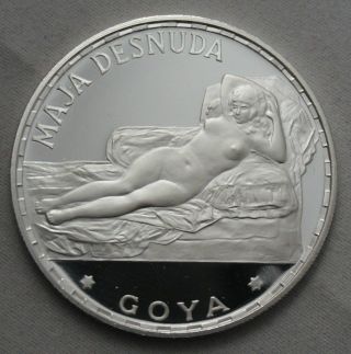 1970 Goya Maja Guinea 100 Pesetas.  999 Silver Coin photo