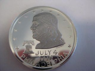 Ben Franklin Bicentinnial 1776 - 1976 1 Ozt. .  999 Fine Silver - Medallic Art Company photo