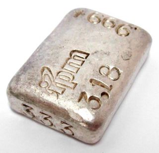 Ipm International Precious Metals Las Vegas 3.  18 Oz Fine Silver Poured Bar Rare photo