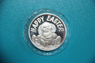1 Oz 2013 Happy Easter Troy Ounce.  999 Fine Silver Round photo