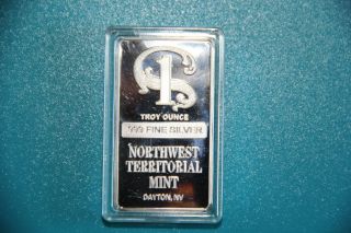 1 Oz.  Northwest Territorial.  999 Troy Ounce Silver Bar photo