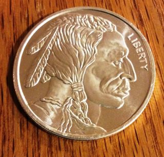 Liberty One Troy Ounce.  999 Fine Silver Buffalo Indian Head Round (p&h) photo