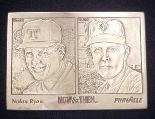Very Rare Nolan Ryan - Pinnacle Card 4.  75 Oz.  999 Silver Art Bar (ltd Edition) photo
