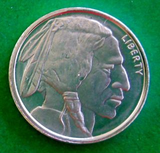 1/10 Ounce Buffalo/indian Silver Round Gift Idea photo