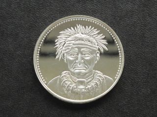 Moses Keokuk Sauk Indian 1828 - 1903 Silver Art Round A7642 photo