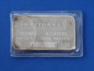 National Refiners - Assayers.  999 Silver Art Bar B0424 photo