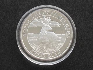 Pronghorn Antelope Silver Proof Art Round Medal A5463 photo