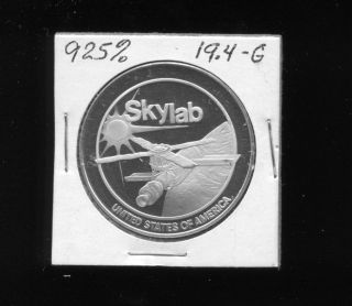 Space Exploration (1973 Skylab) 925% Sterling Silver Medal 75 photo