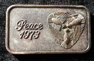 1973 Peace Doves Silver Art Bar 1 Troy Ounce Silver Towne photo